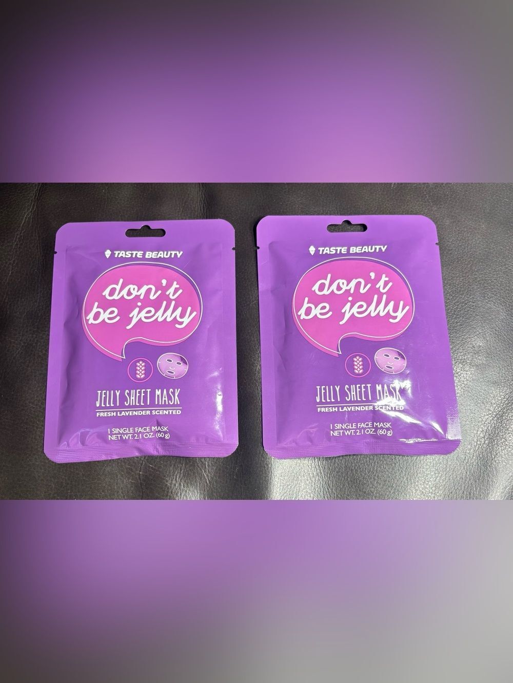 2 New Don't Be Jelly Lavender Jelly Sheet Face Mask - Purple